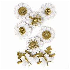 3D fiori di carta bianchi - 8 pz