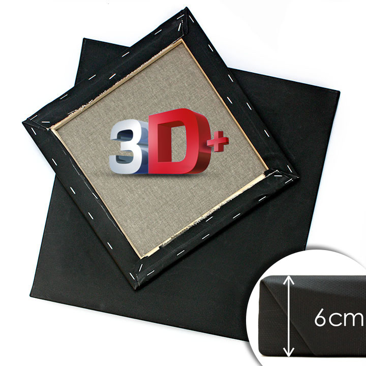 3D+ Tela per pittura nera con telaio PROFI - varie dimensioni