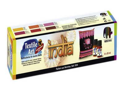 Set dei colori per tessuti INDIA 6x20ml