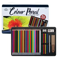Set delle matite colorate nella scatola di metallo Royal & Langnickel - 36 pezzi