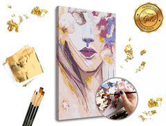 Dipingere con i numeri PREMIUM GOLD - Una donna con fiori