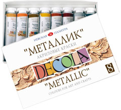 Colore acrilico metallizzato DECOLA 8x18 ml 