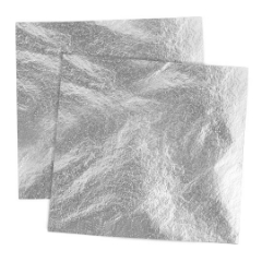 Foglie in metallo colore alluminio 14x14 cm - 100 foglie