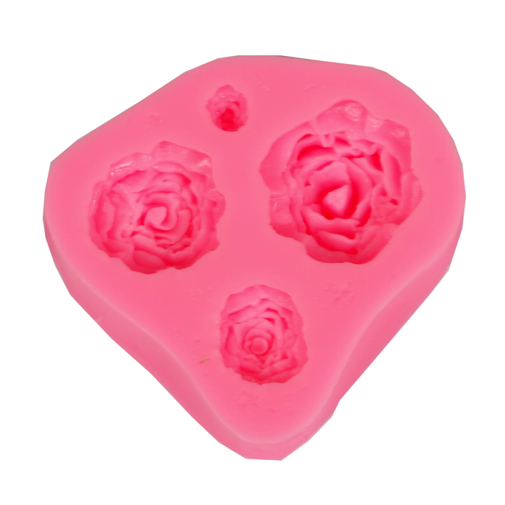 Forma in silicone - 4 rose 7x6.5x1.8 cm