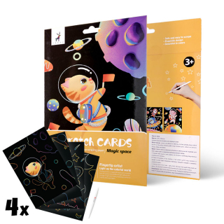 Immagini magici per graffiare per bambini - Magic space - 4 pz