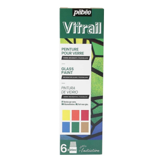 Pebeo Vitrail colori per vetro - set 6 x 20 ml