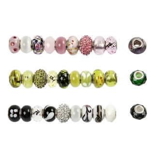 Perle di vetro - 10 pezzi - diversi colori