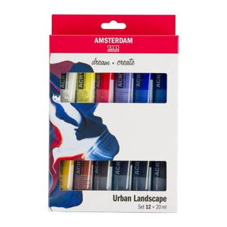 Set di colori acrilici AMSTERDAM Urban Landscape - 12 x 20 ml