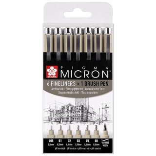 Set penne tecniche SAKURA Pigma Micron brush pen - 7 pezzi