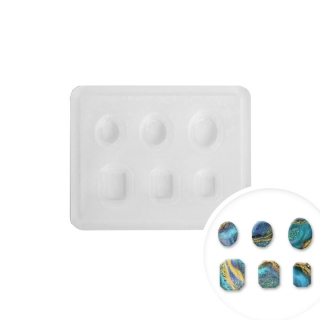 Stampo professionale in silicone Pentart - pietre quadrate e ovali
