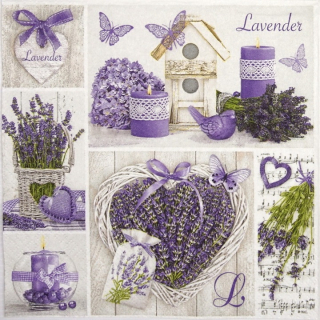 Tovaglioli per decoupage Lavender Collage - 1 pezzo