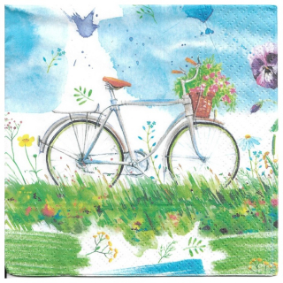 Tovaglioli per il decoupage Watercolour Bicycle - 1 pz