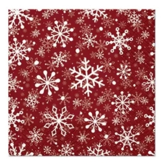 Tovagliolo per decoupage Christmas Snowflakes -rosso - 1 pz