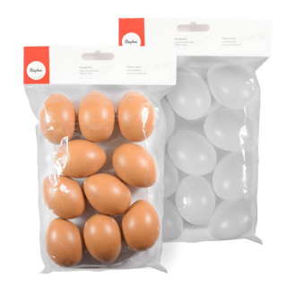Uova di plastica Rayher 6 cm 10 pezzi - scegli un colore