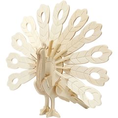 Modello di pavone in legno 3D