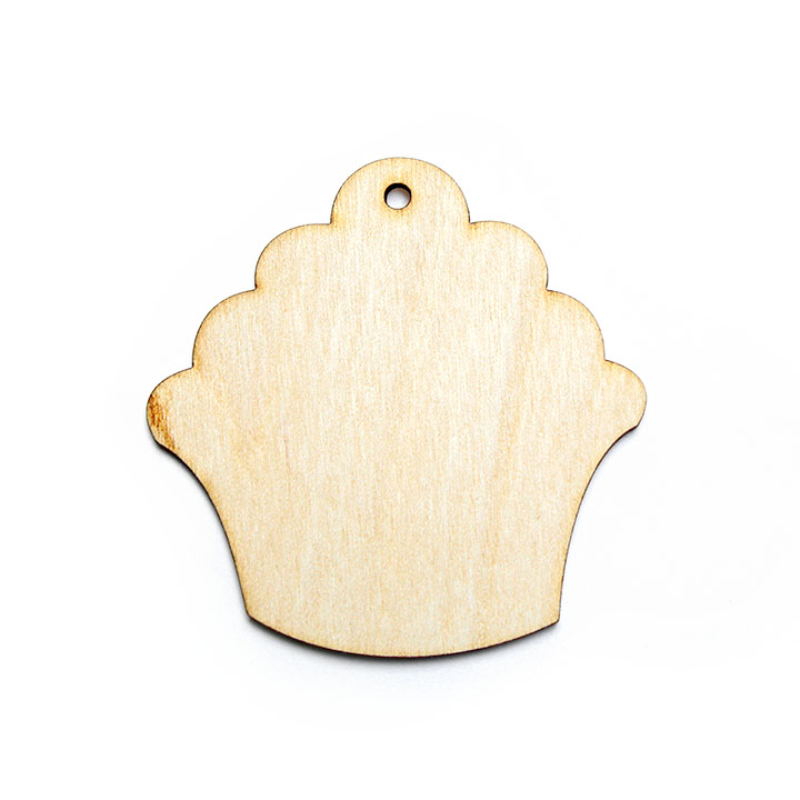 Ornamento in legno da appendere - per decoupage - Muffin