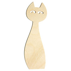 Prodotti in legno per decoupage - gatto segnalibro 