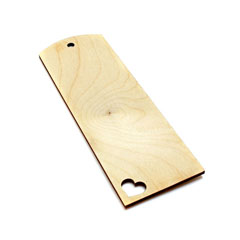 Segnalibro in legno con motivo di cuore - 15 x 5 cm