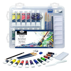 Set dei colori acrilici Essentials nella valigetta - 21 pezzo