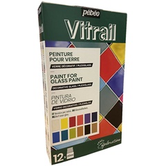 Set di colori per vetro Pebeo Vitrail 12 x 20 ml