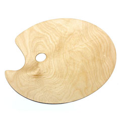 Tavolozza ovale in legno - 20x30cm