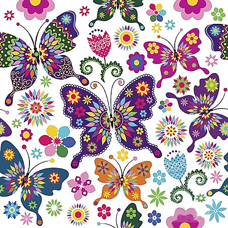 Tovaglioli per DECOUPAGE - Farfalle colorate  - 1 pz