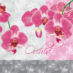 Tovaglioli per DECOUPAGE - Orchidee rose - 1 pz